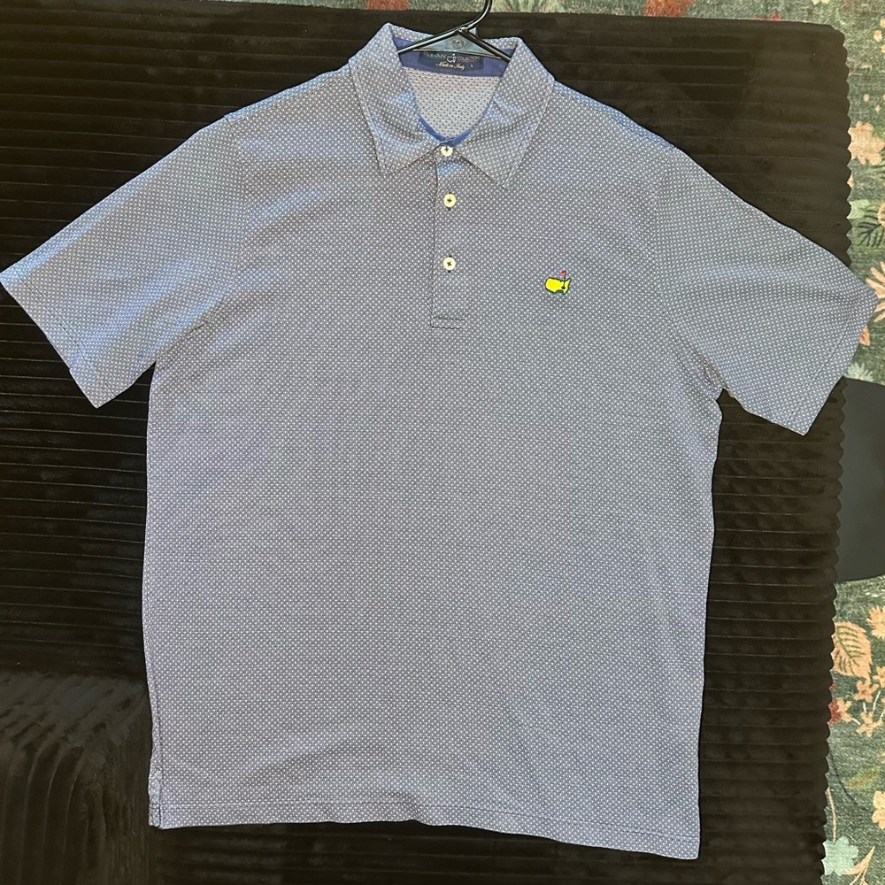 Vintage Masters Blue Patterned Polo Shirt
